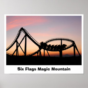 Poster Coucher de soleil à Six Flags Magic Mountain