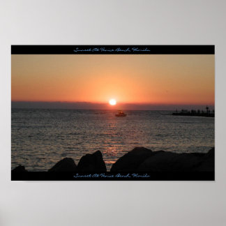 Poster Coucher De Soleil À Venice Beach, Floride