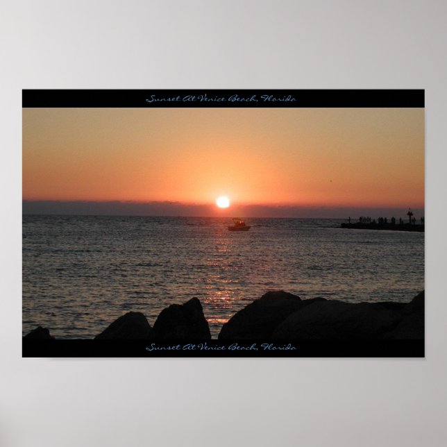 Poster Coucher De Soleil À Venice Beach, Floride (Devant)