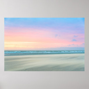 Poster Coucher de soleil abstrait à la plage de La Haye