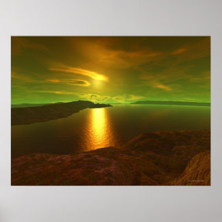 Poster coucher de soleil Alien