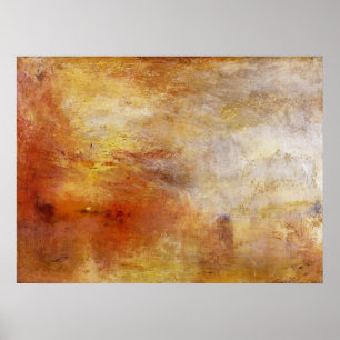 Poster Coucher de soleil au-dessus d'un lac par Joseph Ma