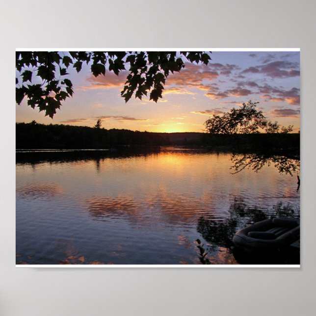 Poster Coucher de soleil au lac St. George, Maine (Devant)
