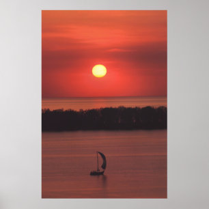Poster Coucher de soleil au parc d'État de Presque Isle