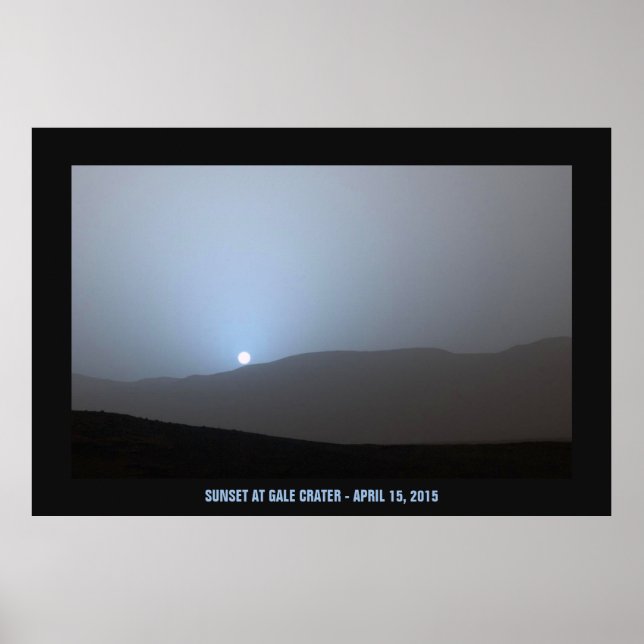 Poster Coucher de soleil bleu martien (Devant)
