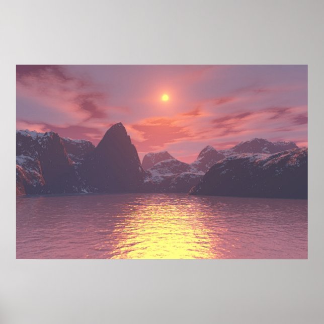 Poster Coucher de soleil chaud (Devant)