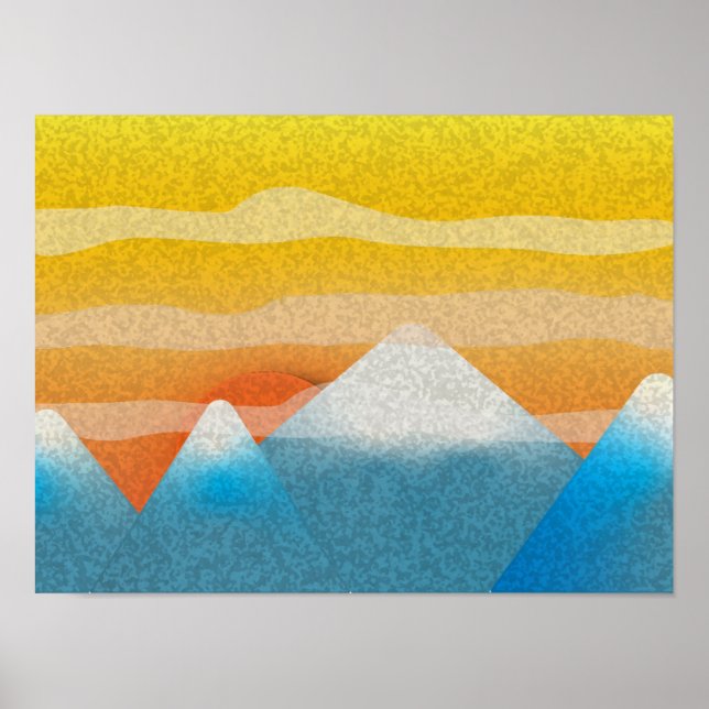 Poster Coucher de soleil coloré (Devant)