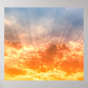 Poster Coucher de soleil coloré : crépuscule du ciel.