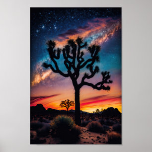 Poster Coucher de soleil cosmique au parc national Joshua