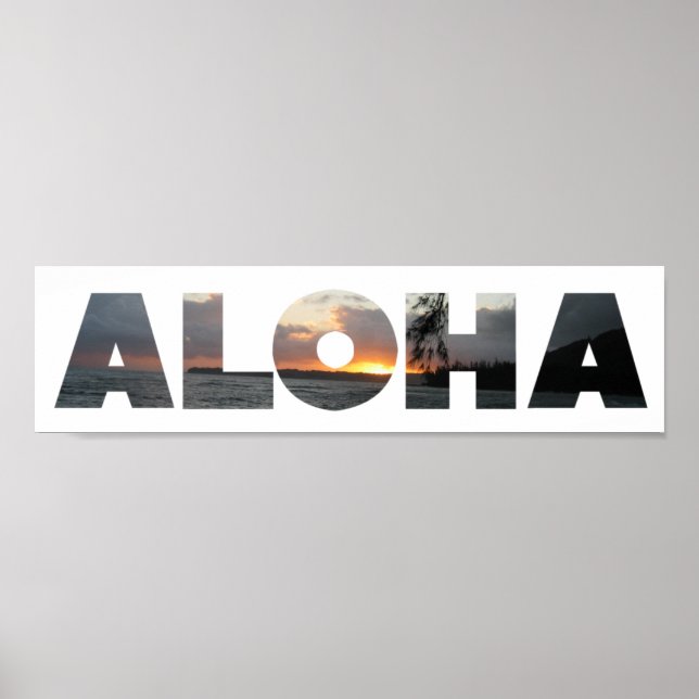 Poster Coucher de soleil d'Aloha (Devant)