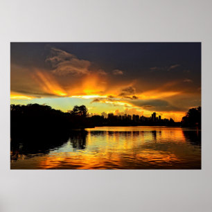 Poster Coucher De Soleil Dans La Ville De Londrina, Brési