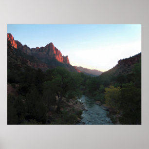 Poster Coucher de soleil dans le canyon de Sion