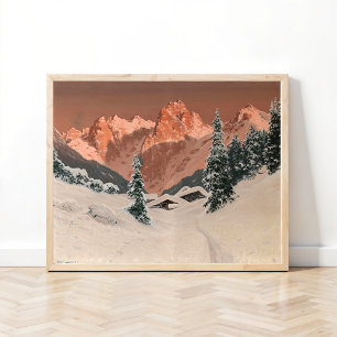 Poster Coucher de soleil dans le Kaisertal, Montagnes enn