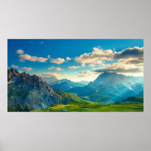 Poster Coucher de soleil dans les montagnes