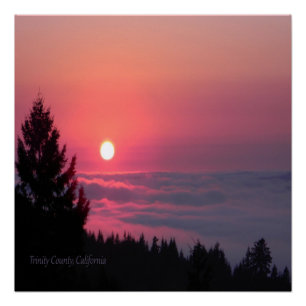 Poster Coucher de soleil dans Trinity County, Californie