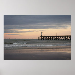 Poster coucher de soleil de Blankenberge, Côte Belge