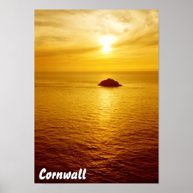 Poster coucher de soleil de Cornwall (Devant)