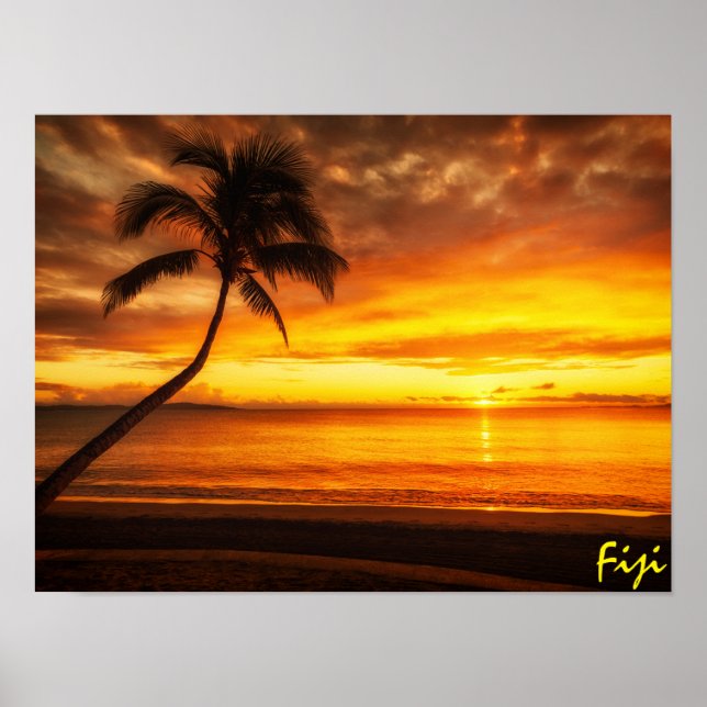 Poster Coucher de soleil de Fidji (Devant)