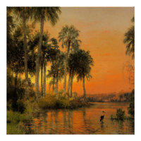 Coucher de soleil de Floride, tableau de Herman He