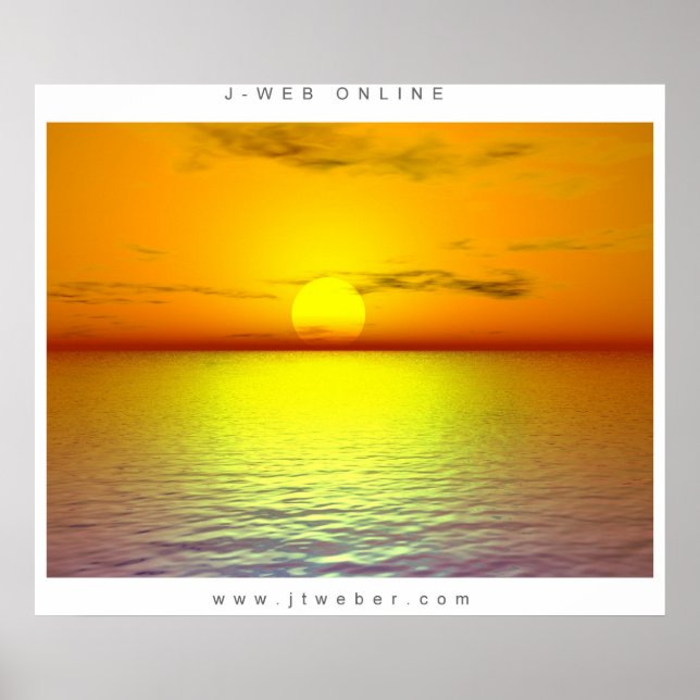 Poster Coucher de soleil de la mer (Devant)