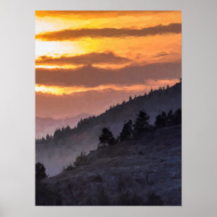 Poster Coucher de soleil de la vallée de Lamar