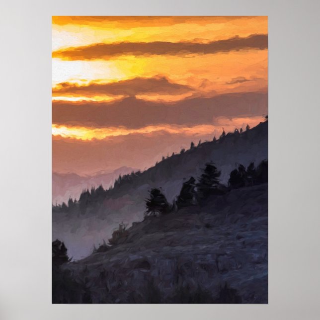 Poster Coucher de soleil de la vallée de Lamar (Devant)