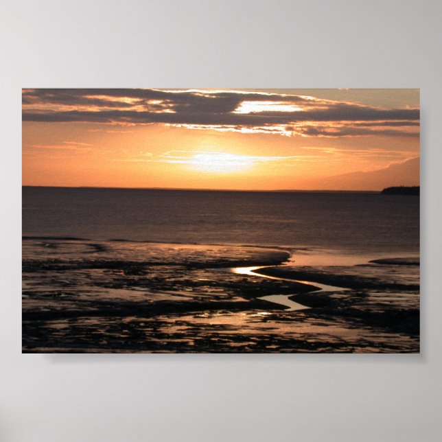 Poster Coucher de soleil de l'Alaska @ Cook Inlet (Devant)