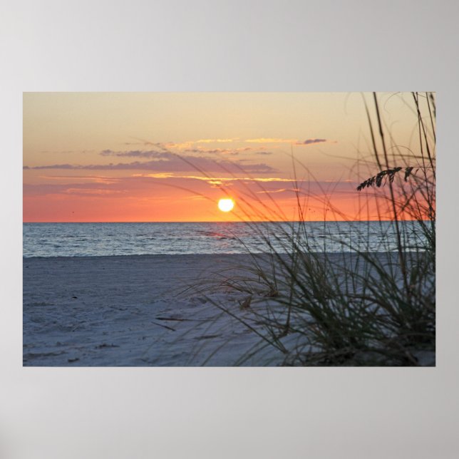Poster Coucher de soleil de l'île au trésor sur toile, ve (Devant)