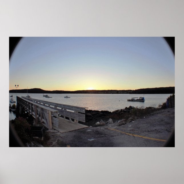 Poster Coucher de soleil de Maine Dock (Devant)
