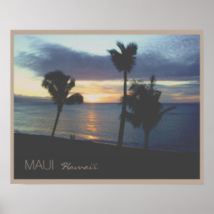 Poster Coucher de soleil de Maui Hawaii