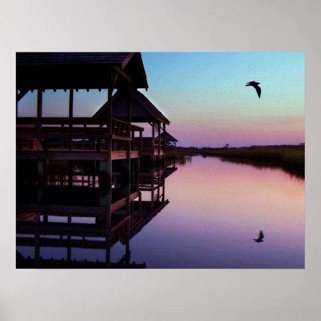 Poster Coucher de soleil de Pawleys Island Creek (Devant)
