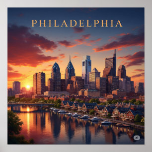 Poster Coucher de soleil de Philadelphie