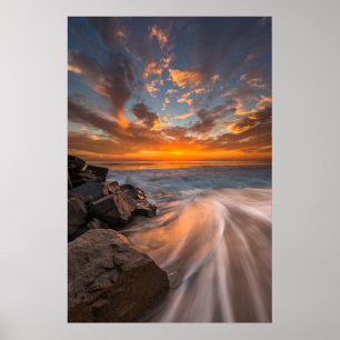 Poster Coucher de soleil depuis la plage de Tamarach