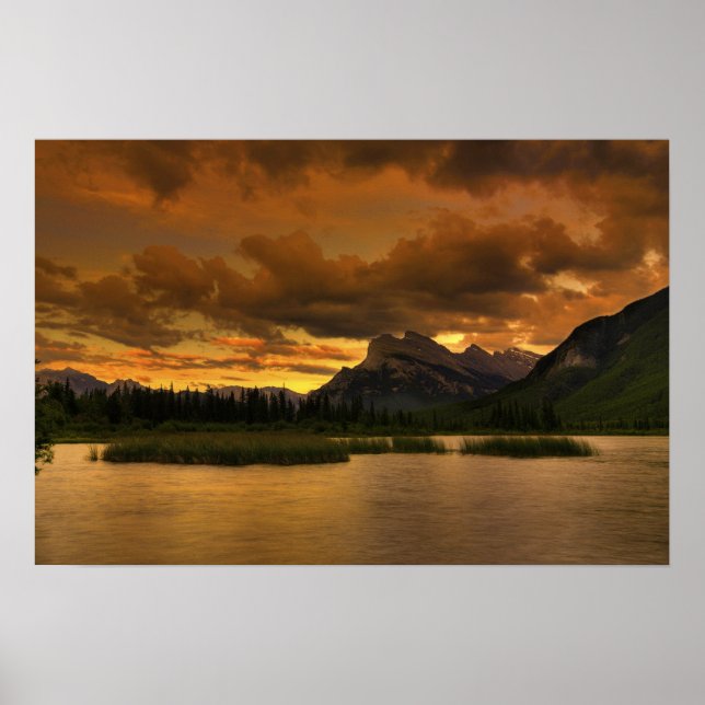 Poster Coucher de soleil des lacs Vermillion (Devant)