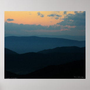 Poster Coucher de soleil des montagnes Appalaciennes