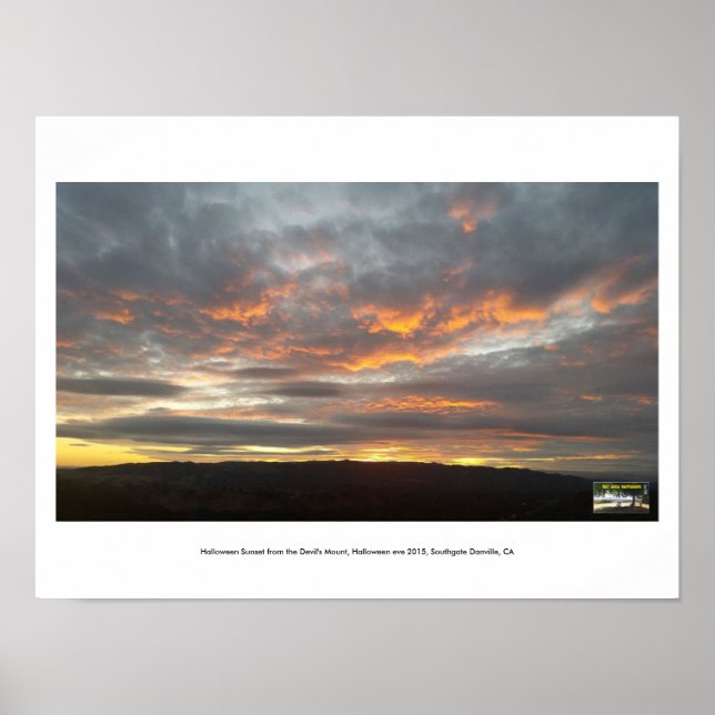 Poster Coucher de soleil d'Halloween du Mont du Diable, D (Devant)