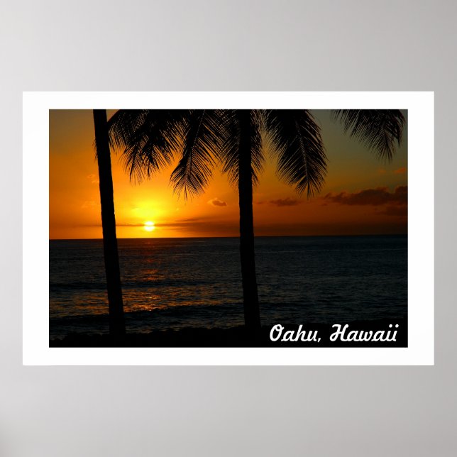 Poster Coucher de soleil d'Hawaii (Devant)