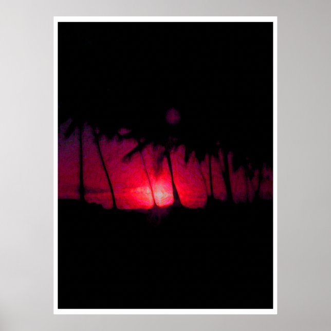 Poster Coucher de soleil d'Hawaii (Devant)