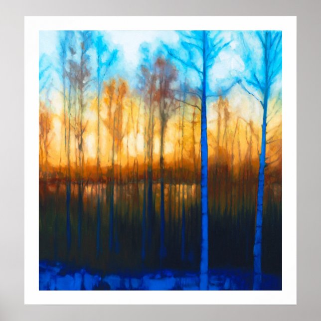 Poster Coucher de soleil d'hiver sur le lac Siljan (Devant)