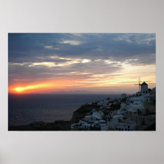 Poster Coucher de soleil d'Oia