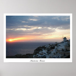 Poster Coucher de soleil d'Oia