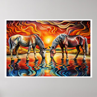 Poster coucher de soleil doré