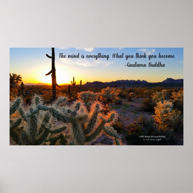 Poster Coucher de soleil du désert de Sonoran Arizona ave (Devant)
