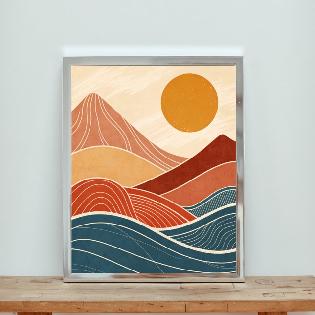 Poster Coucher de soleil du désert moderne du milieu du s (Créateur téléchargé)