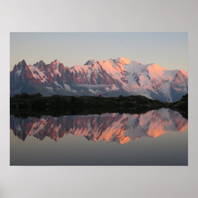 Poster Coucher de soleil du Lac de Cheserys alpes françai (Devant)