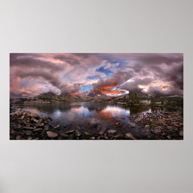 Poster Coucher de soleil du lac Garnet sur le pic de bann (Devant)