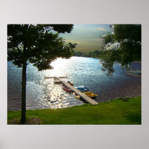 Poster Coucher de soleil du lac Michigan