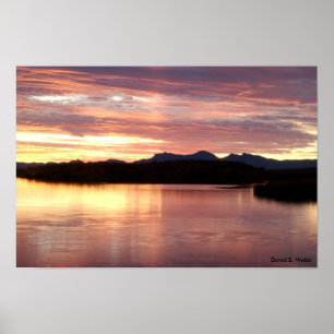 Poster Coucher de soleil du lac Patagonie 1