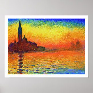 Poster Coucher de soleil du Monet : San Giorgio Maggiore 