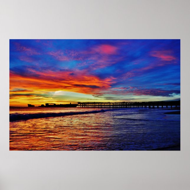 Poster Coucher de soleil du navire de ciment (Devant)